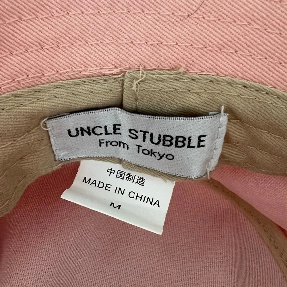 Uncle Stubble From Tokyo Coral Bucket Hat Men Women Cotton Flat Top Hats